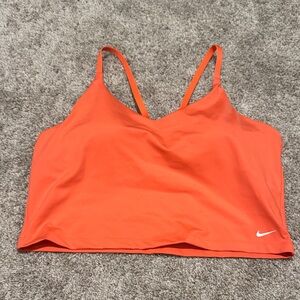 Nike Women's Vibrant Orange long lined Sports Bra